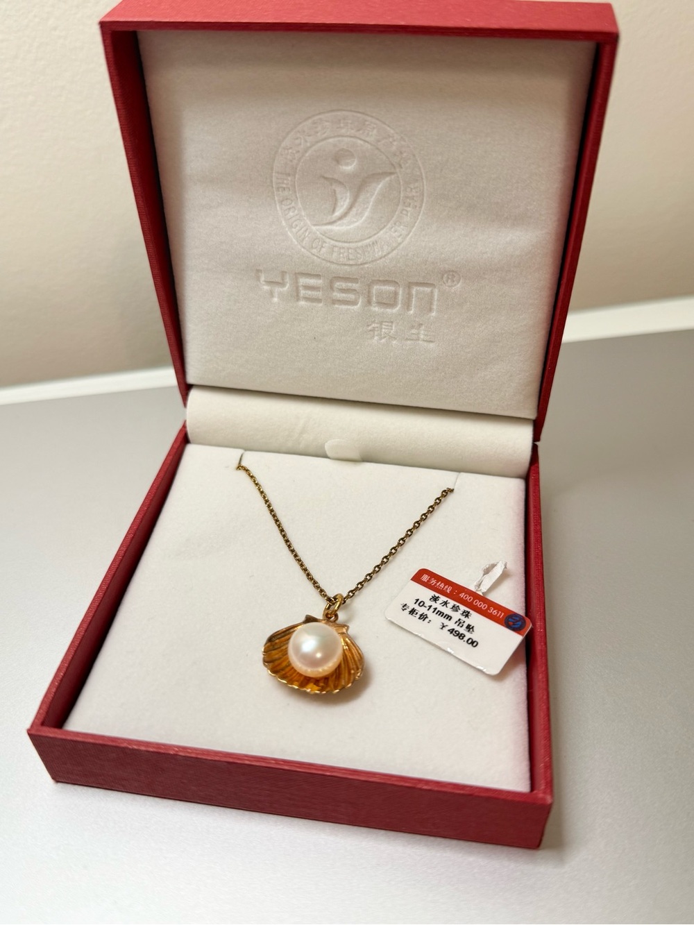 Yeson Freshwater Pearl Shell Pendant Necklace